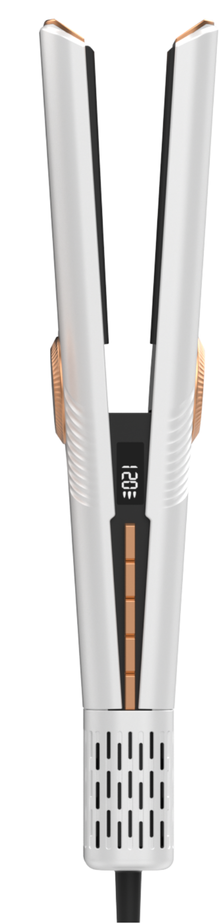 Air Straightener Pro™ von vorn mit LED-Anzeige und Tastenreihe